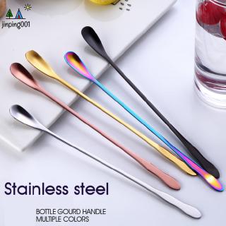 Stainless Steel Spoon Long Gourd Handle Mixing Stirring Ice Tea Coffee Spoon Bar Tableware