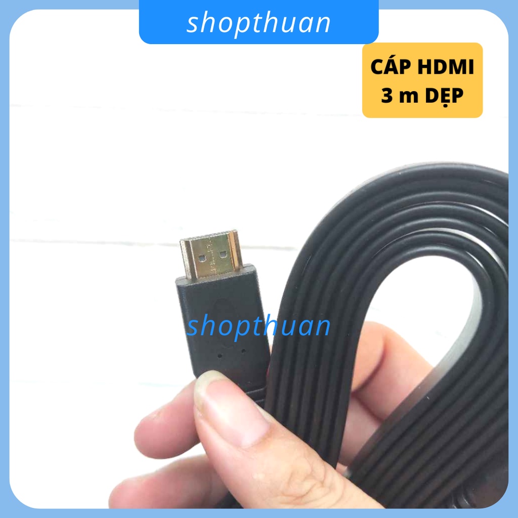 Cáp HDMI 3 mét dây dẹp - kết nối máy tính laptop / pc với máy chiếu , tivi