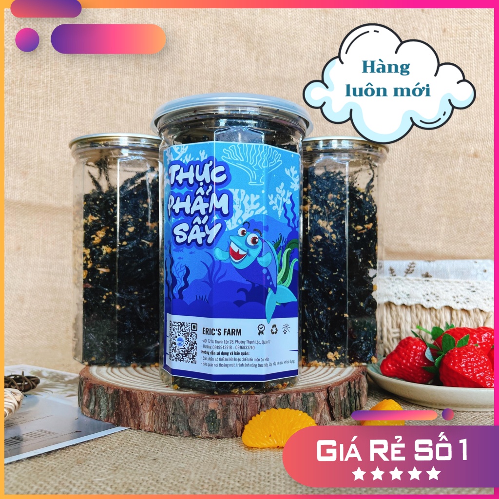 Rong biển cháy tỏi Eric's Food 150g, thơm giòn, sấy khô, ăn liền, ăn vặt ngon giá rẻ