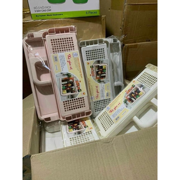 Kệ đựng gia vị 2 TẦNG có thể tháo rời tiện lợi cho bếp (40x24xm)
