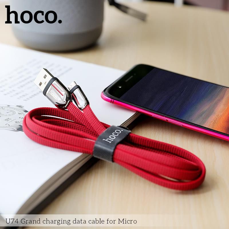 Cáp sạc nhanh Hoco U74 hợp kim kẽm 2.4A cho iPhone, iPad, Android dây dài 1.2m