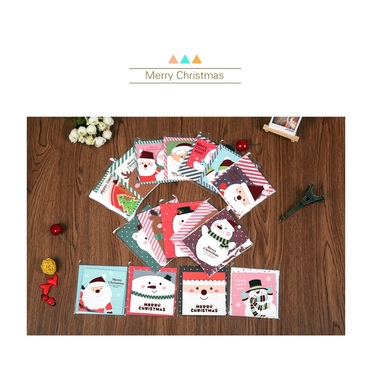 Thiệp giáng sinh Xmas Card 8.7x8.7cm Giấy dày cao cấp Đa dạng mẫu mã về Noel - [S632]