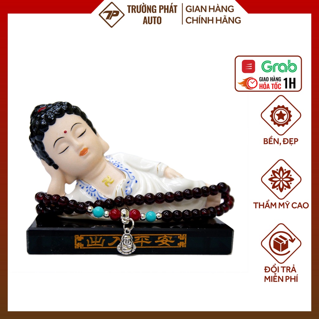 Tượng phật nằm trang trí xe ôtô, xe hơi đẹp (tặng kèm tràng vòng và đế )