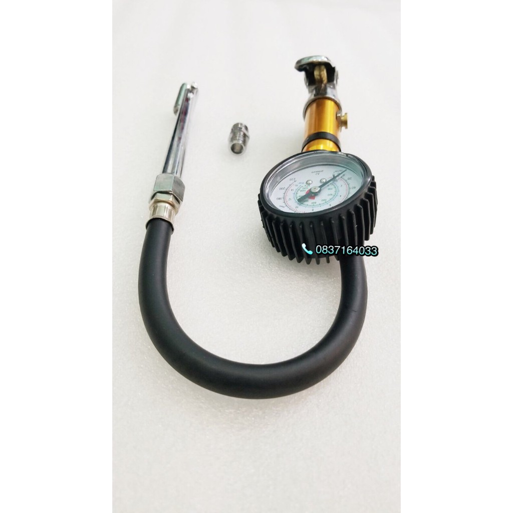 Tay Bơm Lốp Xe Ô Tô, Xe Máy Có Đồng Hồ Đo Áp Suất Có Nút Xả Khí Hàng Luxtop