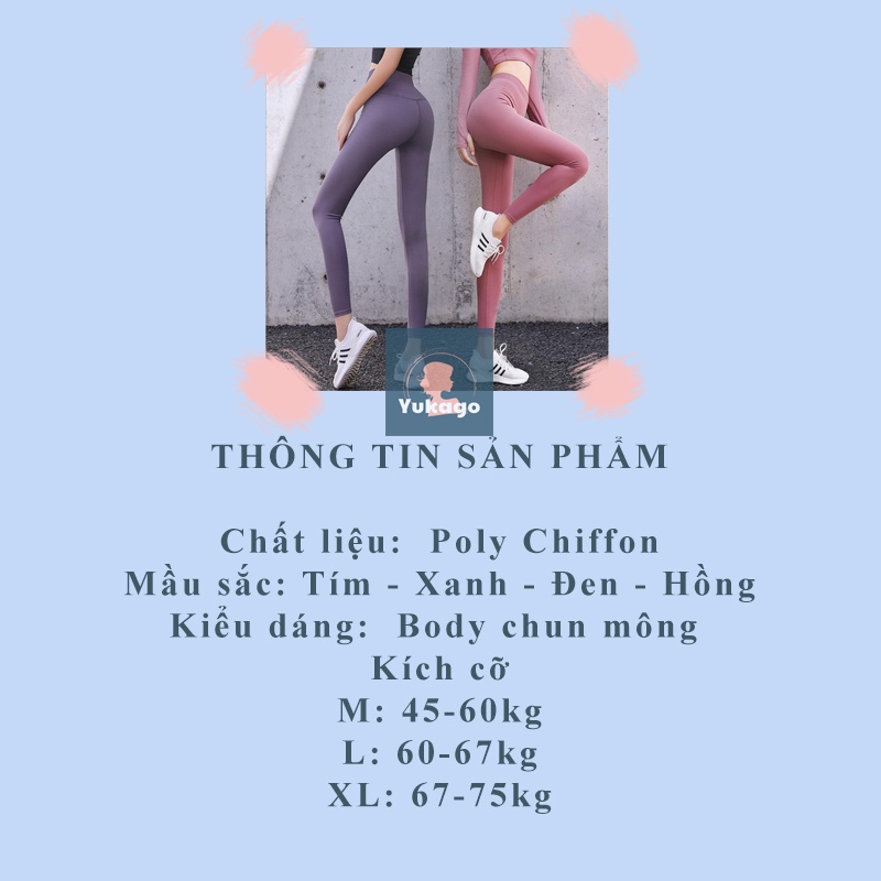 Quần tập gym yoga erobic vận động thể thao chun mông body cho nữ YUKAGO SF1801