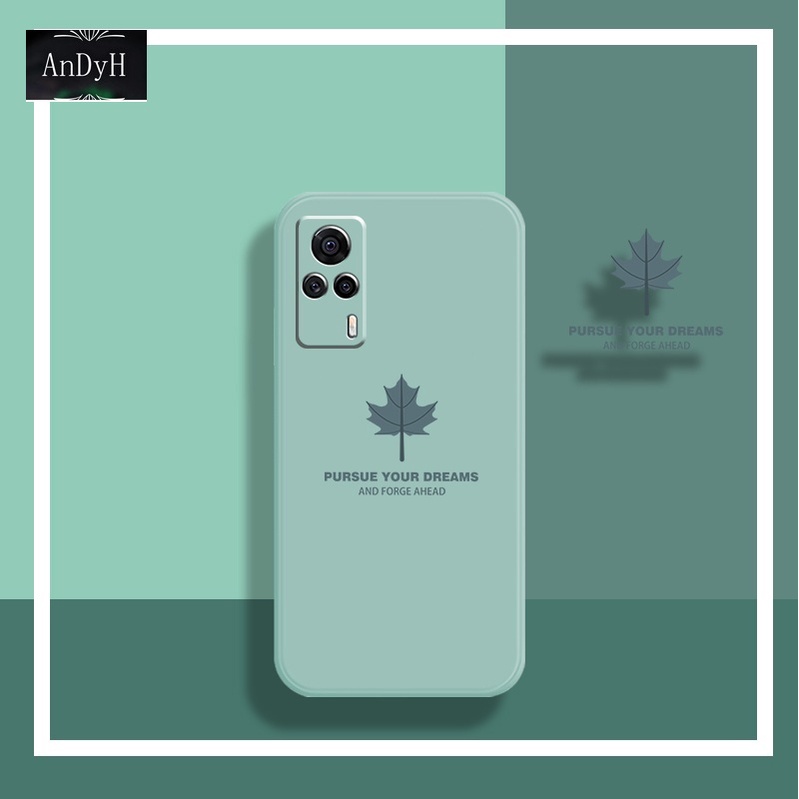 Andyh Ốp Điện Thoại Silicon Nhám Hình Lá Phong Đơn Giản Có Dây Đeo Cho Vivo Y12S 2021 Y20 2021 Y20S G Y20I Y30 Y30I Y50 Y52S