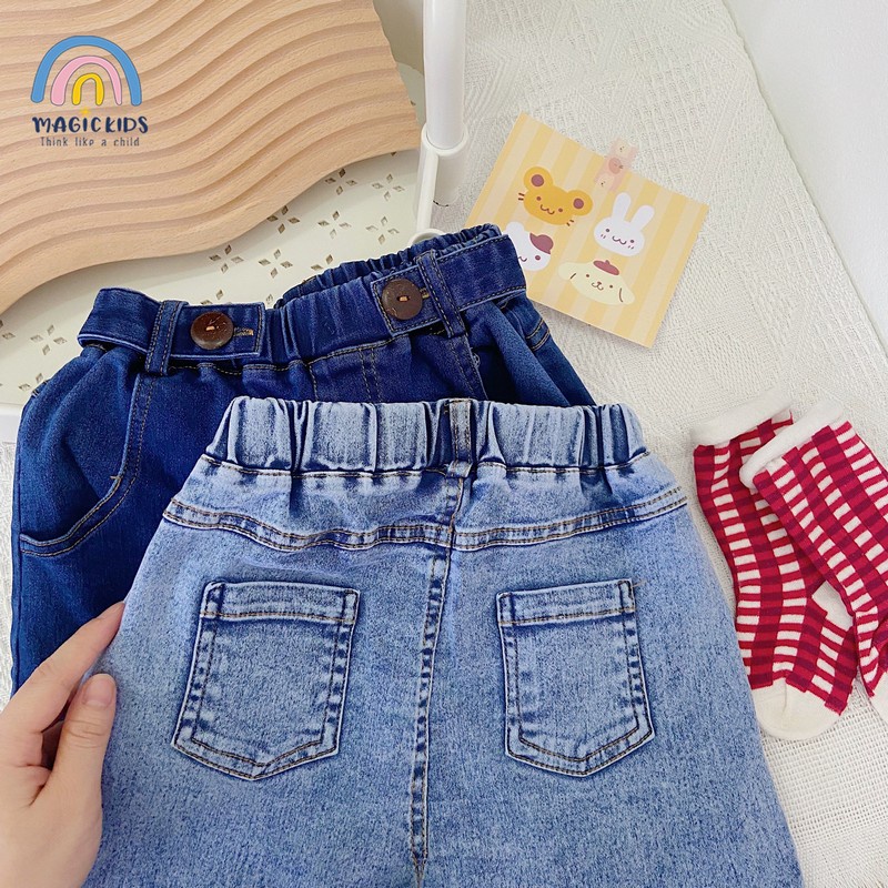 Quần bò trẻ em quần jean dài bé trai cạp chun dáng baggy Magickids quần áo trẻ em thời trang cá tính