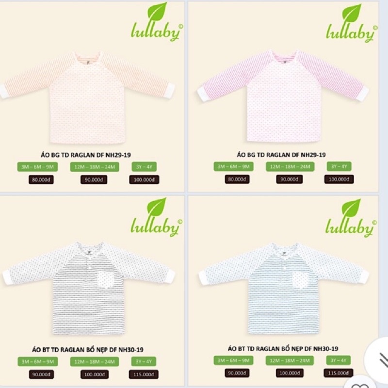XẢ KHO áo cotton raglan 2 lớp Lullaby siêu mềm ấm