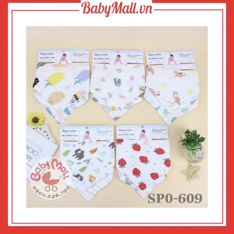 Yếm xô Organic( Mẫu ngẫu nhiên) set 2c