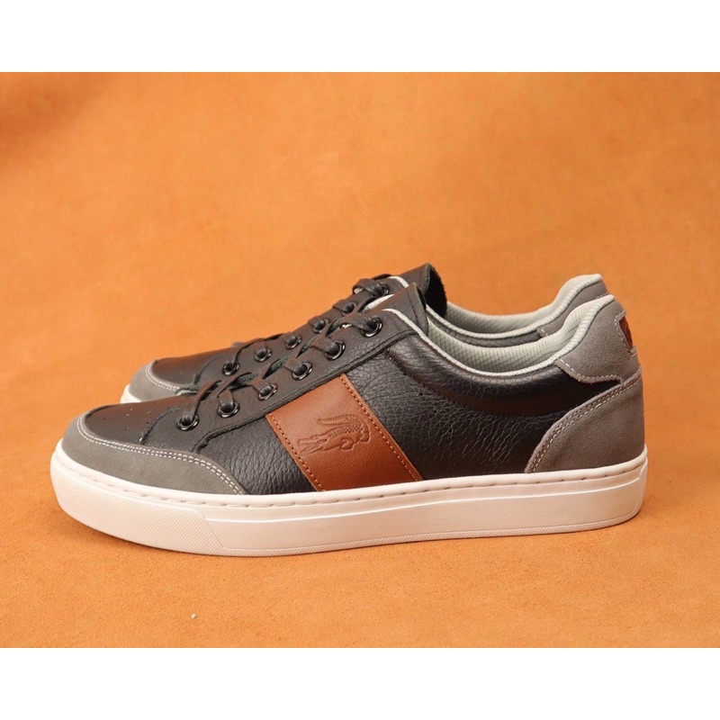 Giầy nam da màu đen kiểu dáng Sneaker năng động, thể thao
