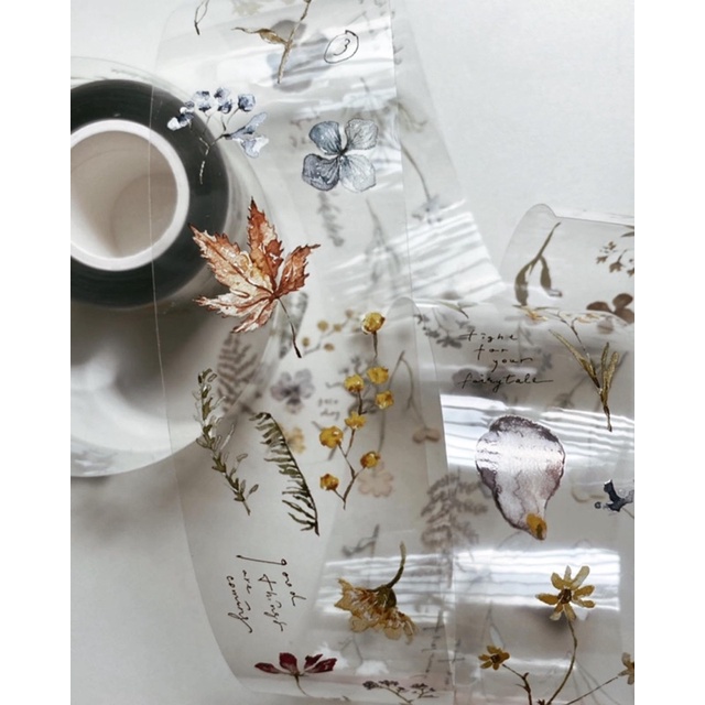 Bulletjournal115 Băng dính Pion hình hoa lá mẫu mới, trang trí sổ phong cách nhẹ nhàng