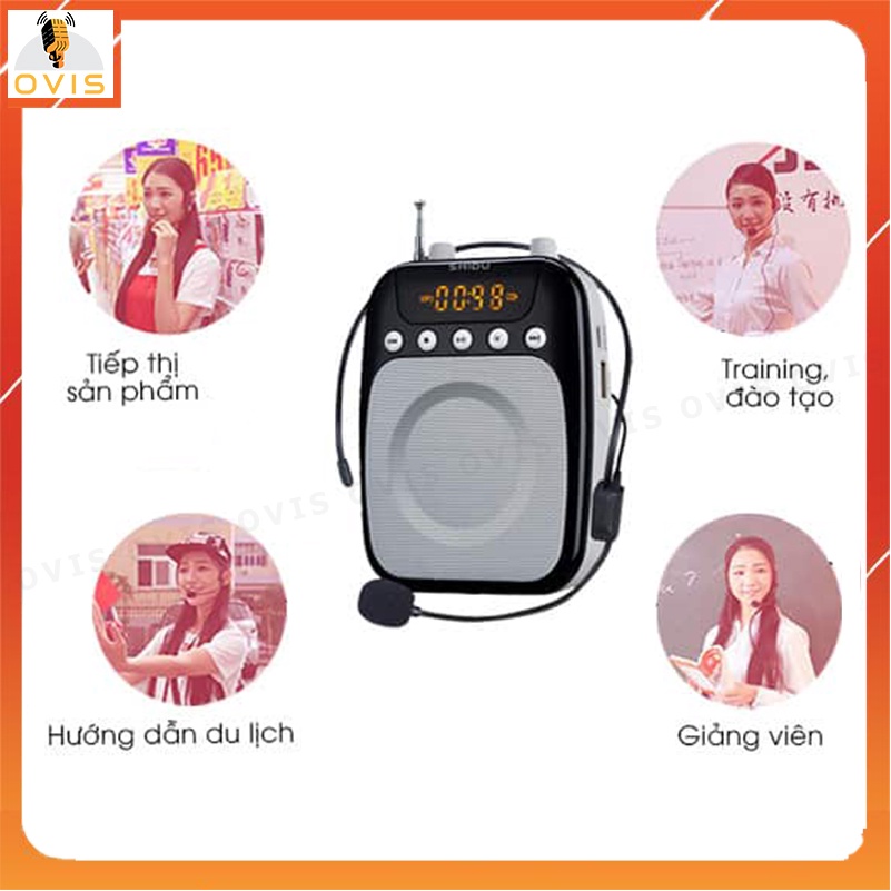 SHIDU SD-S358  - Máy Trợ Giảng 12W, Bluetooth, FM, TF Card, Sử Dụng 25 Giờ