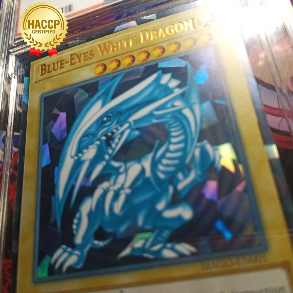 Thẻ Yugi Muto lá Blue eyes white dragon Thanh Nhãn Bạch Long rồng trắng mắt xanh Yugioh 1458 D5 64