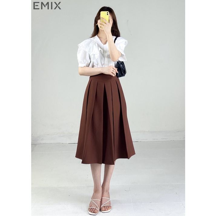 Chân váy công sở cao cấp chất ruby EMIX (3 màu), basic dress, midi, dáng dài, cạp cao, khóa sau, chất ruby, ít nhăn CV03