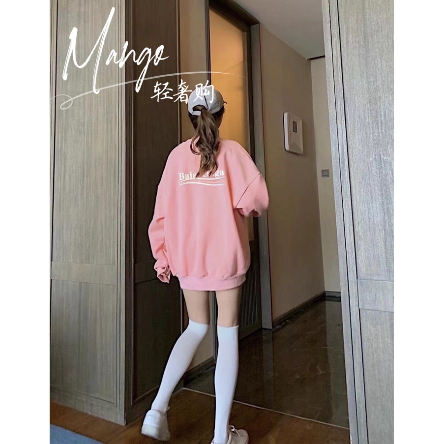 Áo Sweater Balenciaga Tay Dài Cổ Tròn In Chữ Và Cola Thời Trang Cho Nam Và Nữ