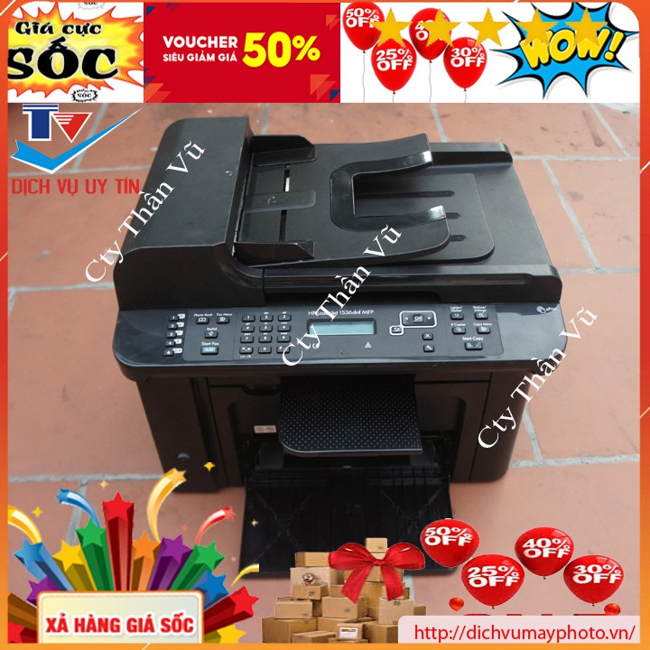 Máy in cũ HP đa năng M1536DNF like new in 2 mặt tự động in mạng có photocopy scan ADF chạy ổn định