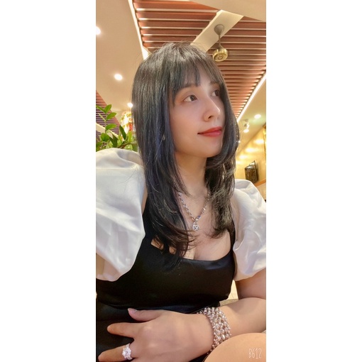 đầm phối tay phồng trắng cổ yếm hở lưng hàng cao cấp