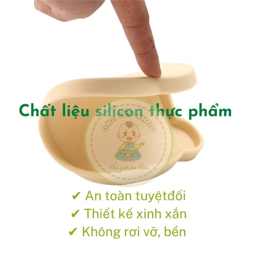 Bát ăn dặm silicon hình gấu xinh xắn cho bé Bobby Doll