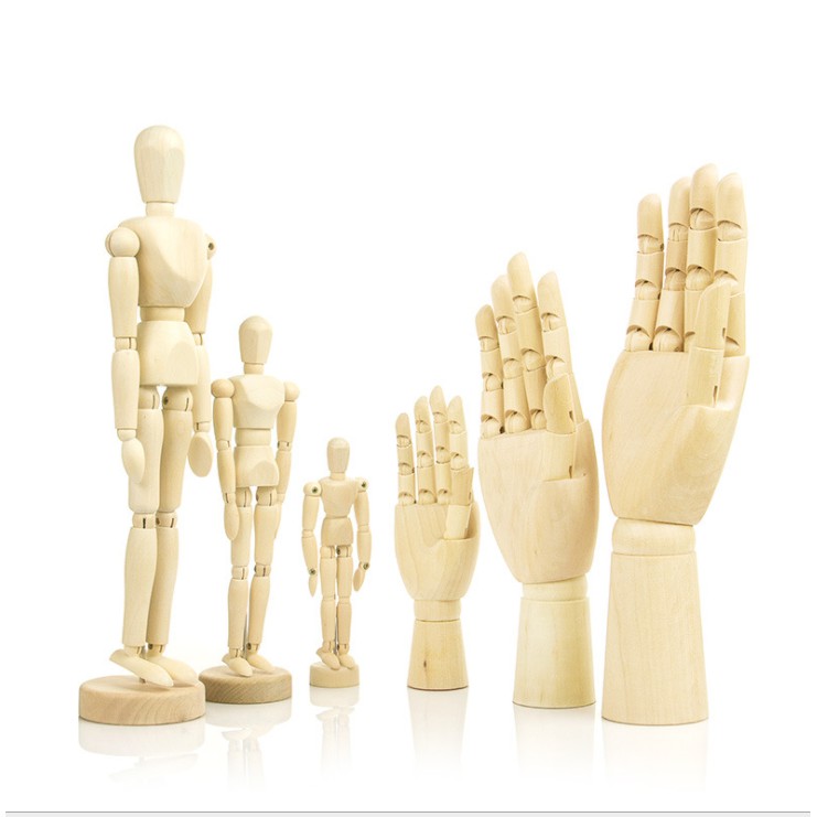 Lalunavn Bàn tay gỗ mô hình mỹ thuật, thiết kế, hội họa - Artists Wooden Hand - B1