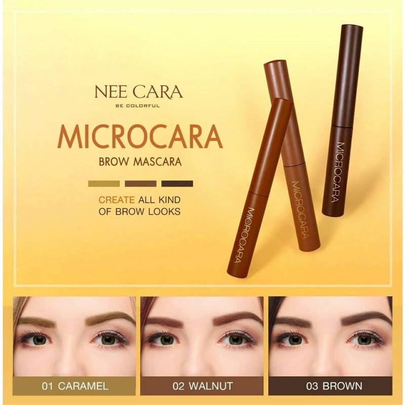 Mascara Chân Mày Nee Cara Microcara Brow N608 - Chuốt Chân Mày Nee Cara Kháng Nước Lâu Trôi