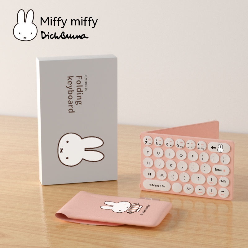 Bàn phím không dây có thể gập lại mini Bàn di chuột Bluetooth Bàn phím có thể gập lại, Màu Macaron, Bàn phím Bluetooth không dây di động