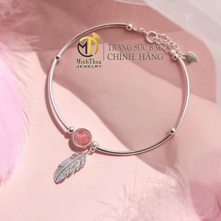 Vòng tay nữ bạc đẹp,lắc tay phụ kiện bạc ta mix đá dâu tây phong thủy trang sức bạc ta Minh Thoa JEWELRY