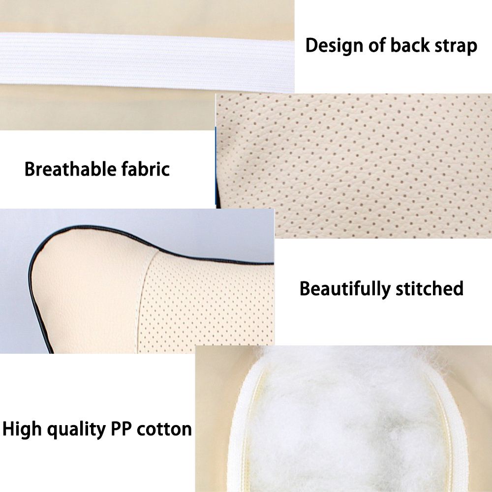 Đệm tựa đầu và cổ bằng cotton bọc da thoải mái nhiều màu thời trang cho ghế xe hơi