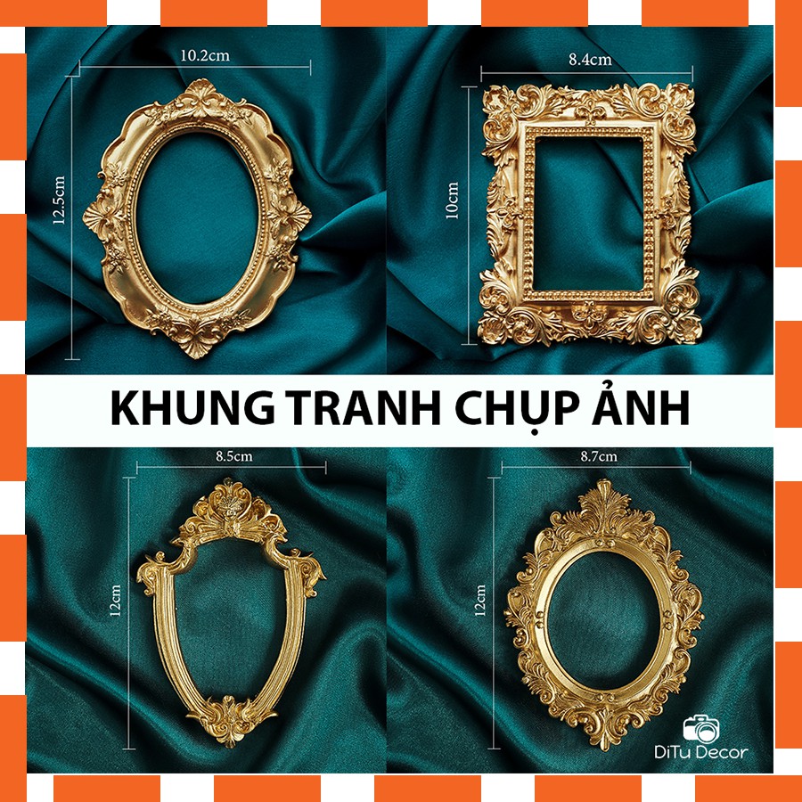 Khung tranh cổ điển chụp ảnh - Khung ảnh size nhỏ dùng làm phụ kiện decor - Ditu Decor