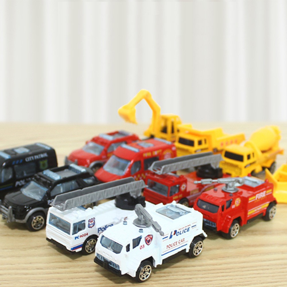 Đồ chơi máy bay chạy pin kèm 4 xe cứu hỏa kim loại hot wheels có giàn cẩu, đèn biển báo