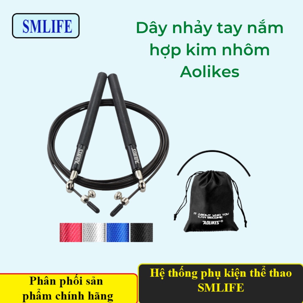 Dây Nhảy Thể Dục Tay Nắm Hợp Kim Nhôm Cao Cấp Aolikes Chính Hãng, Giảm cân toàn thân