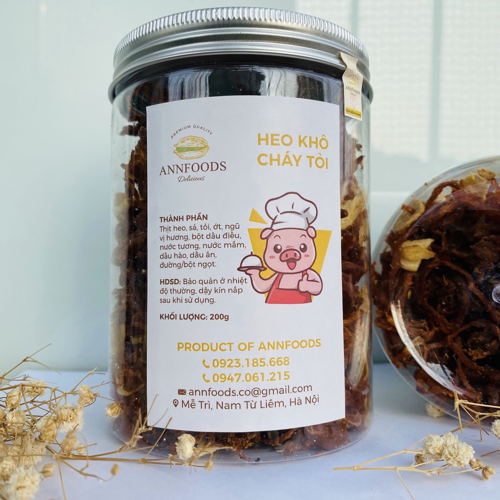 Heo Khô Cháy Tỏi Heo Khô Cháy Tỏi Xé Sợi Loại Ngon An Toàn Vệ Sinh Thực Phẩm - Annfoods | BigBuy360 - bigbuy360.vn
