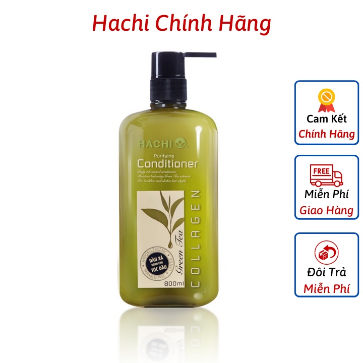 Dầu Xả Hachi chiết xuất trà xanh dành cho tóc dầu GREENTEA [Chính Hãng] 350ml, 500ml, 800ml - Dầu gội xả trà xanh Hachi