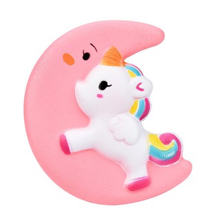 Squishy dẻo hình ngựa một sừng ôm trăng dễ thương  (hàng sẵn)