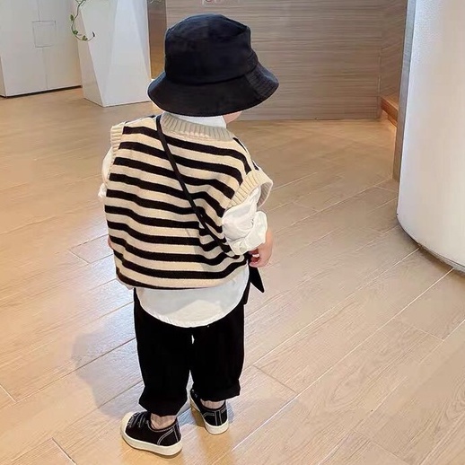 Áo ghi lê len sọc ngang Hàn Quốc dành cho bé trai bé gái size 80 đến 130