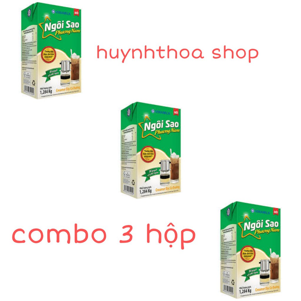 Combo 3 hộp Sữa Đặc Ngôi Sao Phương Nam Xanh Lá Hộp Giấy 1284g*3hop