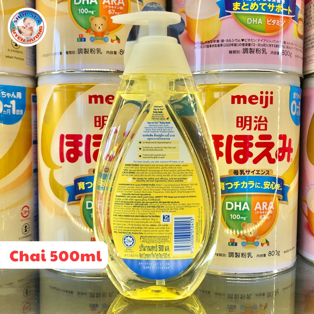 Dầu tắm gội toàn thân cho bé Johnson Baby Top-to-toe Baby Bath 100ml, 500ml