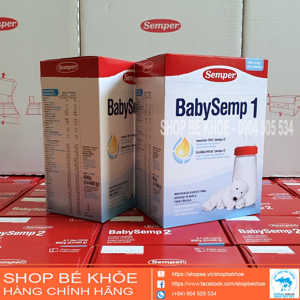 Sữa bột Semper Thụy Điển 800g từ số 1-4