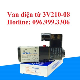 Van điện từ khí nén 3V210-08 ( Van 3/2, 3 cửa, 2 vị trí, ren 13mm ) giá sỉ