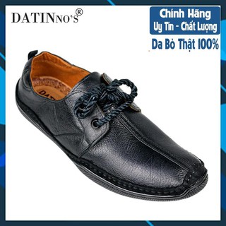 [XẢ HÀNG] Giày Mọi Nam Da Bò Cao Cấp DATINNOS ( Đen Nâu Da bò ) - DTS10