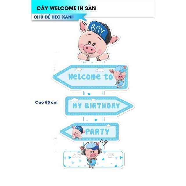 Cây welcome trang trí bàn tiệc sinh nhật (nhiều chủ đề có sẵn)