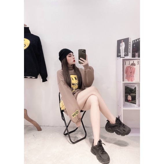 Áo nỉ mặt cười cổ lọ ms189 | BigBuy360 - bigbuy360.vn