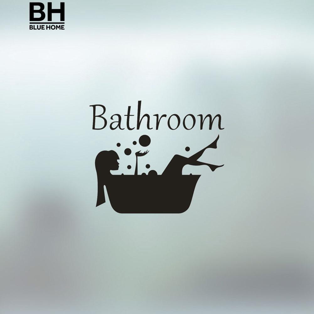 Decal trang trí tường - Cô Gái Đen Bathroom