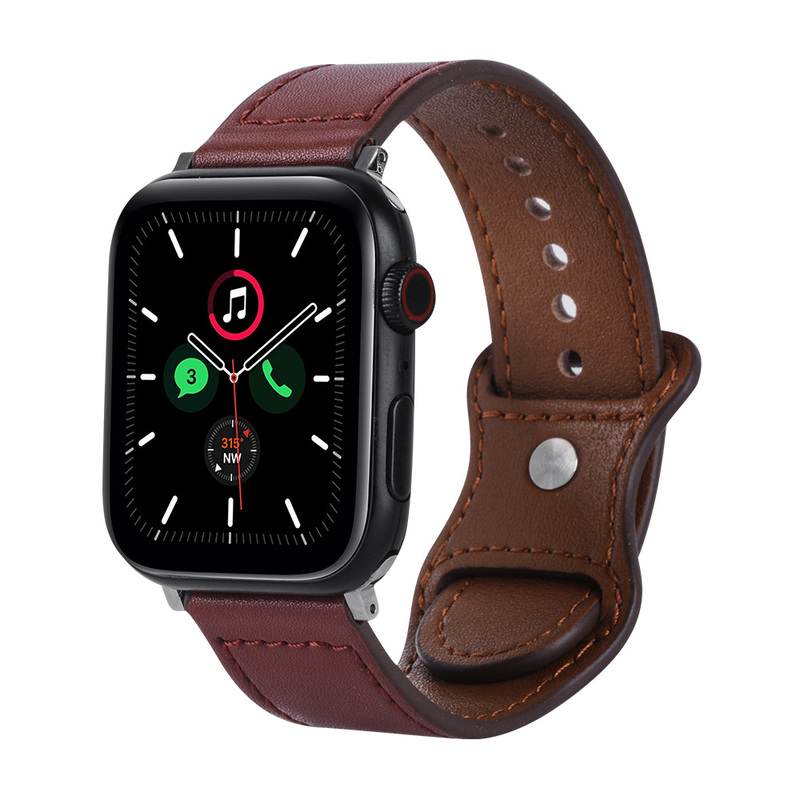 Dây đeo bằng da bò chuyên dụng cho đồng hồ thông minh Apple Watch 5 44mm Iwatch Series 4 3 2 1 42mm 38mm