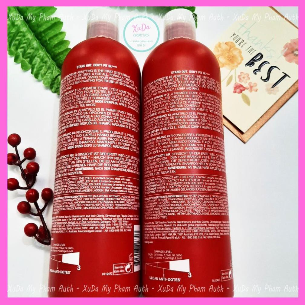 Cặp Dầu Gội TIGI Đỏ TiGi Bed Head 1500ml/Cặp dầu gội dầu xả phục hồi tóc hư tổn cấp độ 3 tóc khô tóc nhuộm | BigBuy360 - bigbuy360.vn