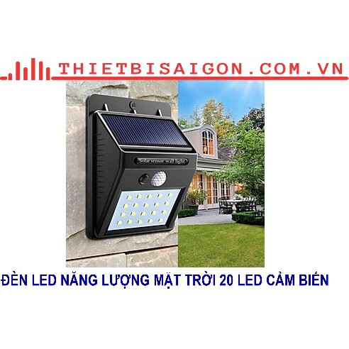 ĐÈN LED NĂNG LƯỢNG MẶT TRỜI 20 LED CẢM BIẾN