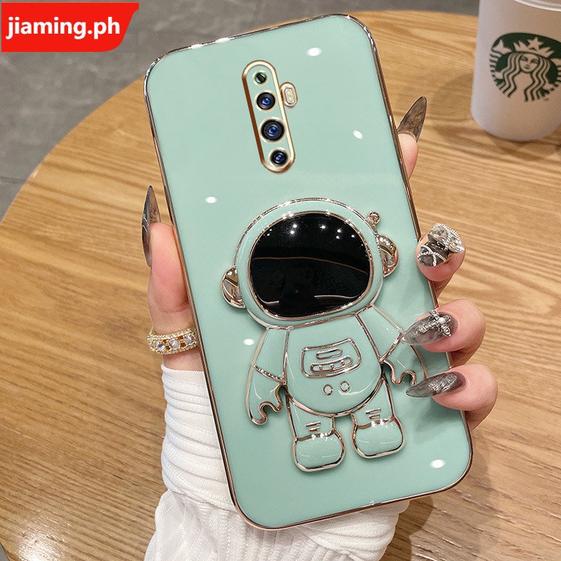 Ốp Điện Thoại Mềm Mạ Điện Hình Phi Hành Gia 3D Có Giá Đỡ Cho OPPO Reno 2Z 2F