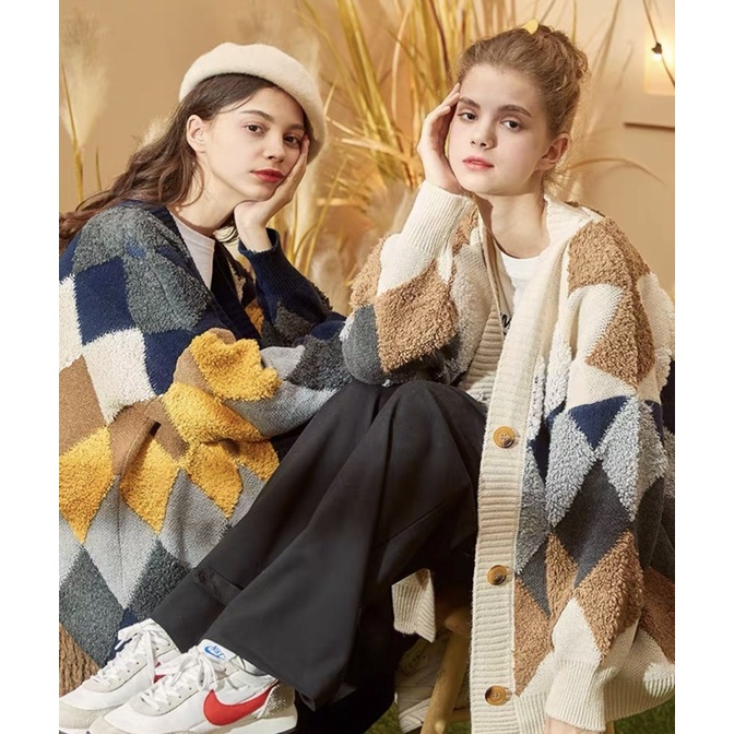 Áo cardigan len bông thổ cẩm