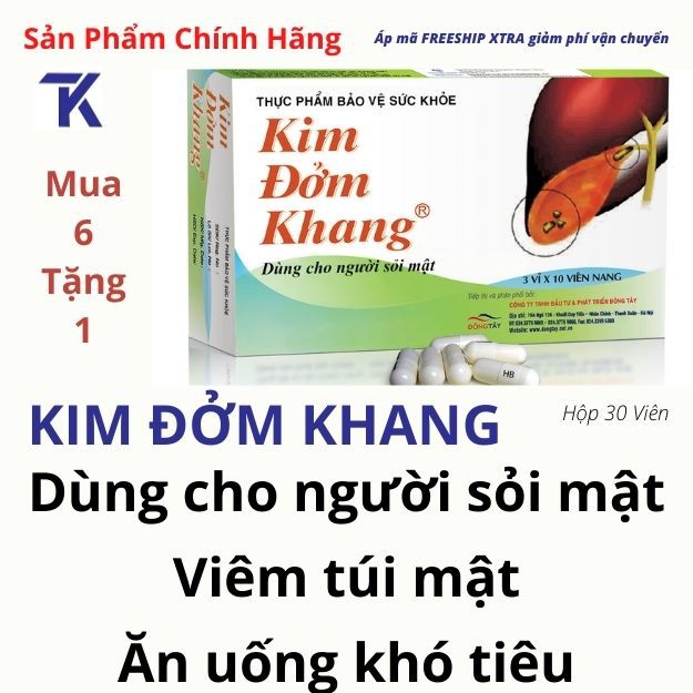 Kim Đởm Khang dùng cho ngừoi bị sỏi mật, viêm túi mật, MUA 10 TẶNG 1 hộp 30 viên