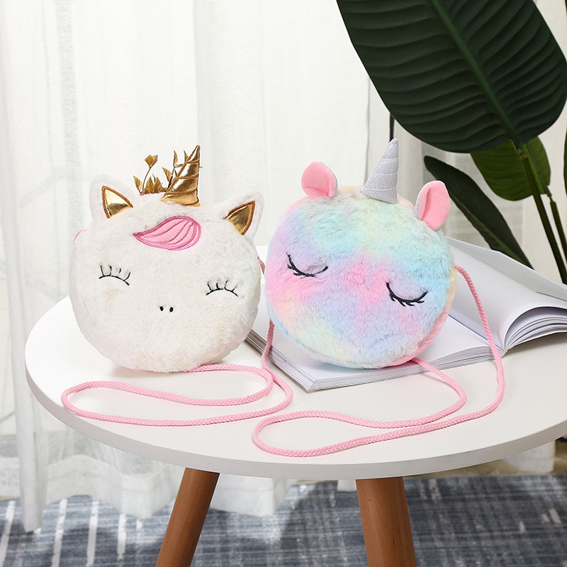 Túi đeo chéo mini dễ thương hình KỲ LÂN UNICORN phong cách Hàn Quốc cho bé gái TX28