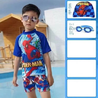 ❀✿☁Chất nổ Ultraman dành cho trẻ em Áo tắm cho bé trai Bộ đồ người nhện xẻ tay ngắn Áo tắm chống nắng khô nhanh Đồ bơi c